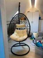 Hangstoel met kussen - Zwart, Huis en Inrichting, Stoelen, Ophalen, Gebruikt, Zwart, Metaal