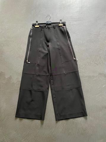 J505 Broek met wijde pijpen maat 36/38=S/M zwart hoge taille beschikbaar voor biedingen