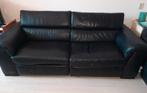 Italsofa ruime 3 zitsbank .zwart leder., Ophalen, Gebruikt, Italsofa., Driepersoons