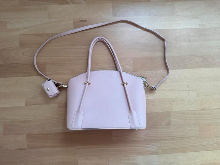 Roze leren handtas - Borse in Pelle, Sieraden, Tassen en Uiterlijk, Tassen | Damestassen, Nieuw, Handtas, Roze, Ophalen of Verzenden