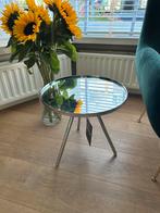 NIEUW! Bijzettafel salontafel plantentafel zilver spiegel, Huis en Inrichting, Tafels | Salontafels, Minder dan 50 cm, Rond, Nieuw
