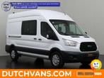 Ford Transit 2.0TDCi 130PK Dubbele Cabine 7-Persoons L3H3 |, Auto's, Bestelauto's, Lederen bekleding, Gebruikt, Zwart, Wit