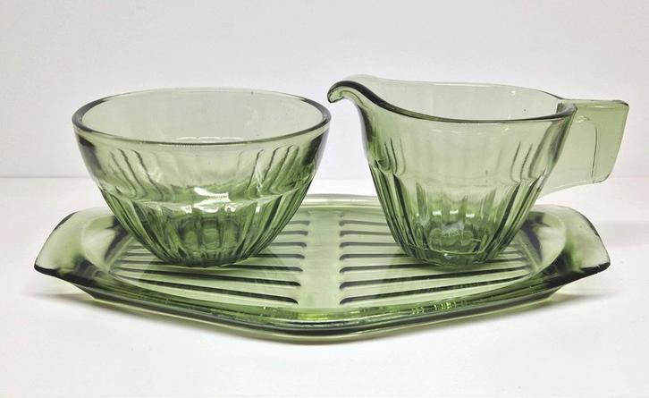 A.D. Copier Glasfabriek Leerdam Neerlandia roomstel, Antiek en Kunst, Antiek | Servies los, Ophalen of Verzenden