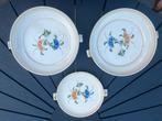 Antieke ( brocante) Schalen Set met Bloemmotief (3 stuks), Ophalen of Verzenden