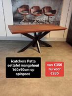 Nieuwe icatchers Patta eettafel mangohout 160x90cm nu €285, Ophalen, ., Nieuw, .