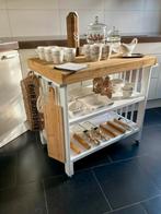 Keukentrolley Werkbank Wit & Wagondelen Wood & Flessenrek, Ophalen of Verzenden, Zo goed als nieuw, Wit
