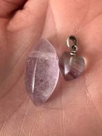2 edelsteen ketting hangers, Ophalen of Verzenden, Gebruikt, Paars, Steen of Mineraal