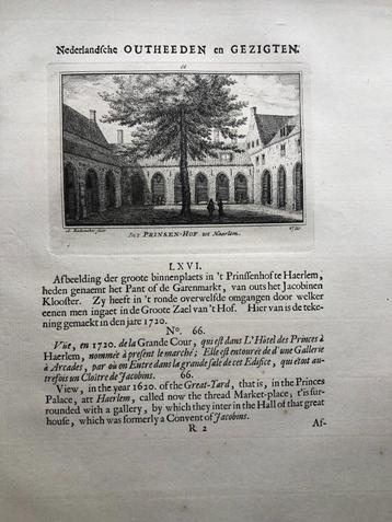 066 / Haarlem de Prinsenhof Kopergravure 1731 beschikbaar voor biedingen