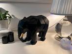 Kubusvormige Olifant Beeld zwart, Ophalen of Verzenden