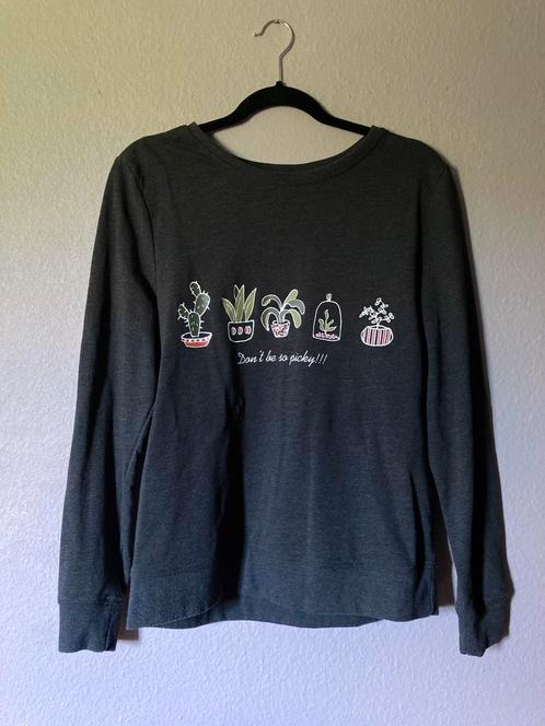 C&A clockhouse • planten sweater trui • grijs • L, Kleding | Dames, Truien en Vesten, Gedragen, Maat 42/44 (L), Grijs, Ophalen of Verzenden