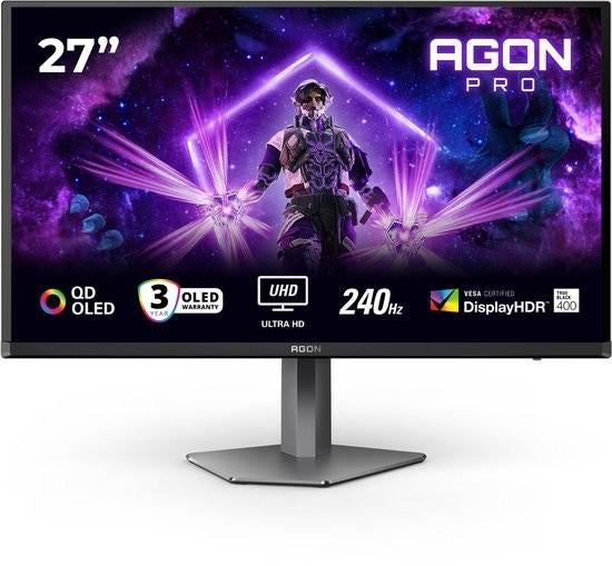 AOC AGON PRO AG276UZD 4K QD-OLED Gaming Monitor 240Hz, Gaming, In hoogte verstelbaar, Nieuw, AOC