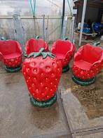 Aardbeien set stoelen, Huis en Inrichting, Woonaccessoires | Vazen, Minder dan 50 cm, Glas, Gebruikt, Ophalen