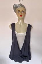 Hunkemöller L grijs witte pyjama top sleepwear thuispak egf, Hunkemöller, Ophalen of Verzenden, Maat 42/44 (L)