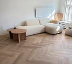 Mooie boucle creme bank Josh met chaise longue Goossens, 250 tot 300 cm, 100 tot 125 cm, Ophalen of Verzenden, Zo goed als nieuw