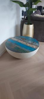 Bowl salon tafel mangohout, Huis en Inrichting, Ophalen, Gebruikt, 50 tot 100 cm, Rond