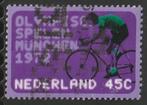 Nederland 1972 1014 Olympiade Wielrennen, Gest, Postzegels en Munten, Postzegels | Nederland, Na 1940, Ophalen of Verzenden, Gestempeld
