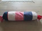 Langwerpig sierkussen patchwork, Ophalen of Verzenden, Zo goed als nieuw, Rood, Cilindervormig