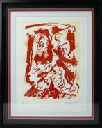Pierre Alechinsky (1927) - Litho in oranje en geel, Ophalen of Verzenden