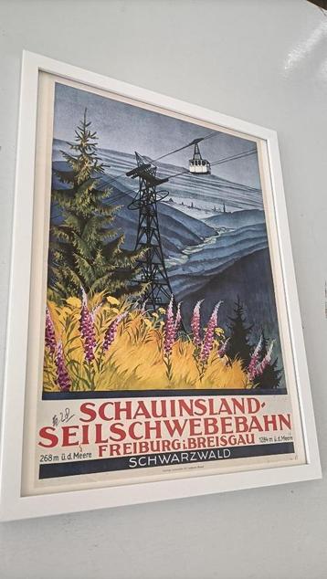 art deco reclameposter reisposter Zwarte Woud ingelijst beschikbaar voor biedingen