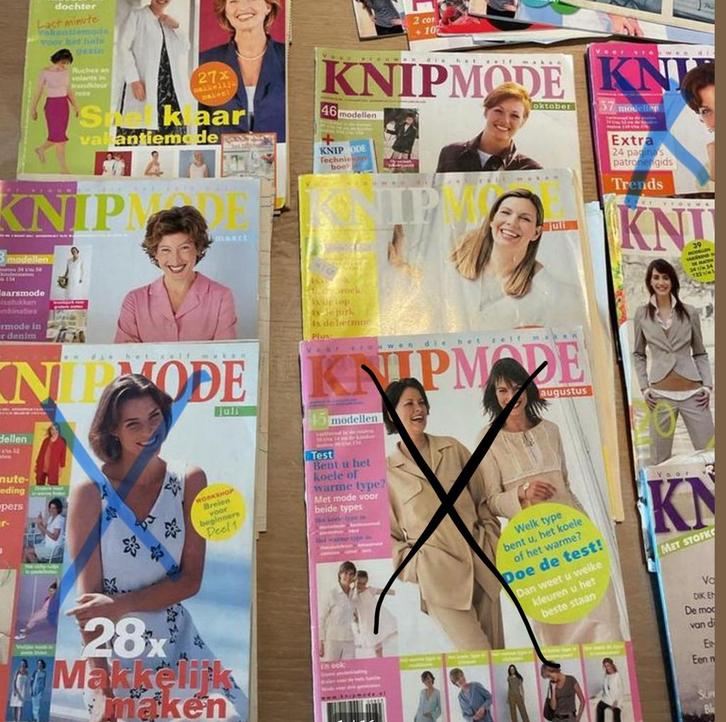 Knipmode Tijdschriften 16 stuks 2000-2013, Hobby en Vrije tijd, Kledingpatronen, Gebruikt, Overige typen, Vrouw, Knipmode, Ophalen of Verzenden