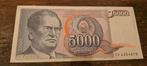 Bankbiljet 5000 Dinar Joegoslavië 1985, Ophalen of Verzenden, Joegoslavië, Los biljet
