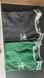Groen en zwart adidas sportshirtjes maat 128 resp 140, Adidas, Gebruikt, Jongen of Meisje, Sport- of Zwemkleding