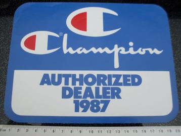 grote ruit sticker Champion logo authorized dealer 1987 beschikbaar voor biedingen