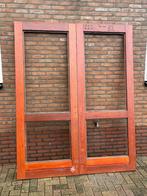 dubbele hard houten deuren, Doe-het-zelf en Verbouw, Deuren en Horren, 215 cm of meer, 80 tot 100 cm, Zo goed als nieuw, Hout