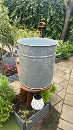 Verzinkte emmer – H 38 cm, Ø 33 cm – waterdicht – €35, Minder dan 30 cm, Rond, Ophalen of Verzenden, Zo goed als nieuw