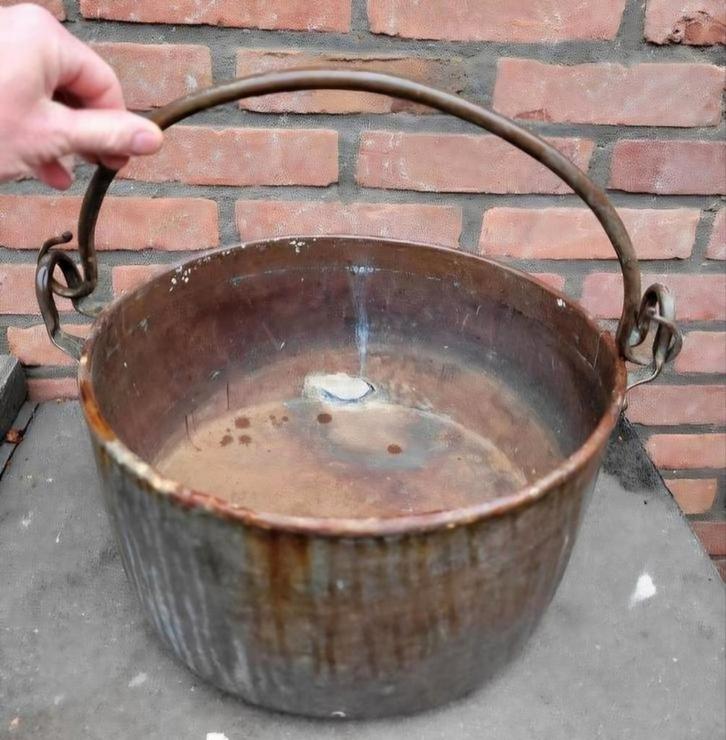 Antiek koper ketel " Aker" heksenketel openhaardhout kookpot, Antiek en Kunst, Antiek | Koper en Brons, Koper, Ophalen