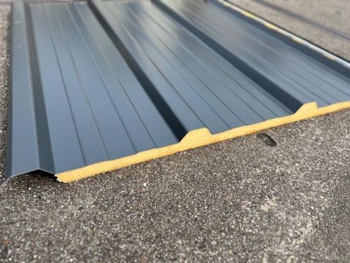 Restpartij Sandwichpanelen dakplaten 60mm Antraciet, Doe-het-zelf en Verbouw, Platen en Panelen, Nieuw, Overige materialen, 50 tot 100 mm