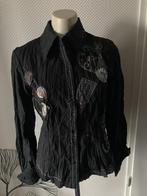 blouse zwart met applicatie van BIBA maat 38, Ophalen of Verzenden, Zo goed als nieuw