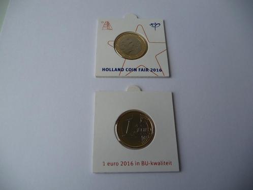 Munthouder met de € 1 2016 in BU kwaliteit HCF, Postzegels en Munten, Munten | Europa | Euromunten, Losse munt, 1 euro, Overige landen