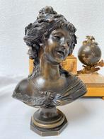 19 Eeuws brons Dame ranken druiven, Antiek en Kunst, Antiek | Woonaccessoires, Ophalen of Verzenden