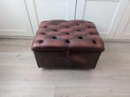 Luxe handgemaakte leren Chesterfield hocker Springvale leath, Huis en Inrichting, Ophalen of Verzenden, Zo goed als nieuw, Vierkant