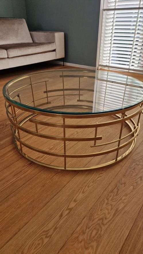Kare Design Salontafel Jupiter Ø100cm goud, Huis en Inrichting, Tafels | Salontafels, Zo goed als nieuw, Minder dan 50 cm, 50 tot 100 cm