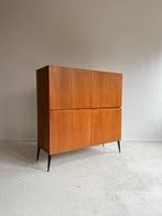 Teak highboard greeploos vintage jaren 50 60 Scandinavisch, Ophalen, Zo goed als nieuw, 25 tot 50 cm