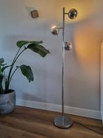 Retro Staande lamp van chroom met 3 bollen, Ophalen, Gebruikt, Metaal, Modern