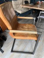2 loods5 leren stoelen, Huis en Inrichting, Stoelen, Ophalen, Gebruikt, Bruin, Leer