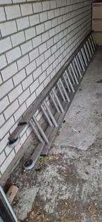 Aluminium ladder - 2x14 treden, Ophalen, Gebruikt, Ladder, Opvouwbaar of Inschuifbaar