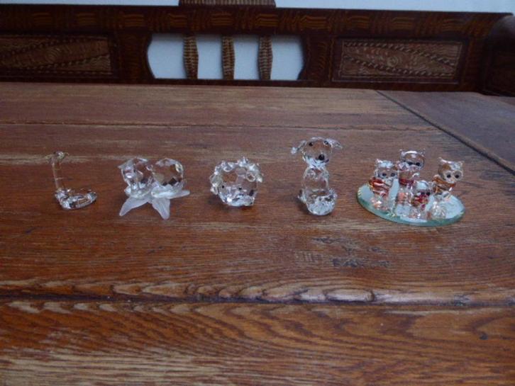5 kristallen miniatuurtjes, Antiek en Kunst, Antiek | Glas en Kristal, Ophalen of Verzenden