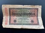 Duitse bankbiljet van 20.000 Mark uit 1923, Postzegels en Munten, Ophalen of Verzenden, Duitsland, Los biljet