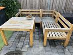 Loungeset van Acaciahout, Tuin en Terras, Tuinsets en Loungesets, Ophalen, 5 zitplaatsen, Gebruikt, Loungeset