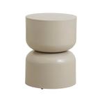 Nordal Bijzettafel Matka ijzer beige Ø36x50cm nieuw!, 45 tot 60 cm, Minder dan 55 cm, Metaal of Aluminium, Rond