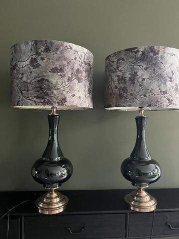 Grote tafellampen klassiek groen met kap beschikbaar voor biedingen