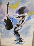 Schilderij, hard rock gitarist, echte Aquarel, Ophalen of Verzenden