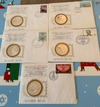 5x .925 sterling zilveren herdenkingsmedailles Franklin Mint, Ophalen of Verzenden, Nederland en Buitenland, Munten