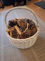 Mooie witte rieten mand met hengsel - 35x45cm, Ophalen, Overige materialen, Minder dan 50 cm, Minder dan 50 cm