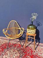 Vintage rotan fauteuil, stoeltje, Rohe van Sliedrecht, stoel, Gebruikt, Bruin, Vintage, Riet of Rotan
