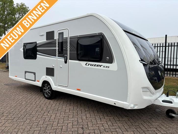 Sprite Cruzer 535 SR met fransbed, Caravans en Kamperen, Caravans, tot en met 4, 1250 - 1500 kg, Standaardzit, Sprite, Frans bed